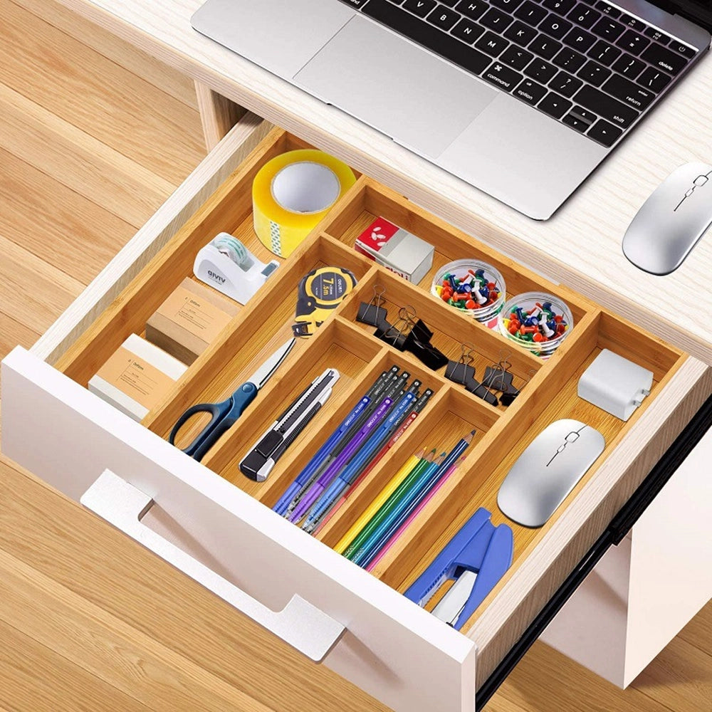 Bamboo Expandable Silverware Organizer