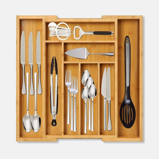 Bamboo Expandable Silverware Organizer