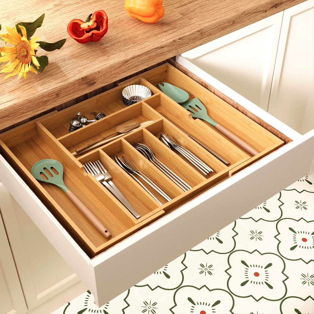 Bamboo Expandable Silverware Organizer