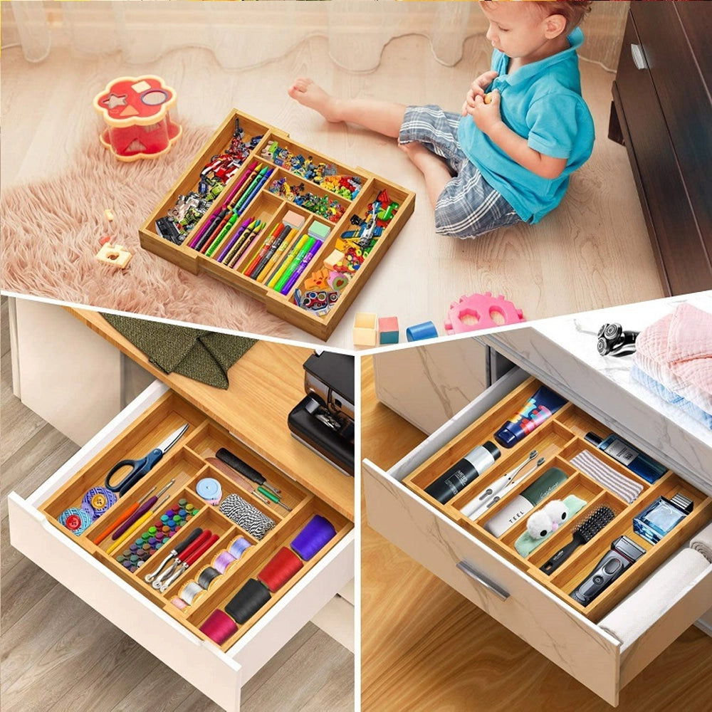 Bamboo Expandable Silverware Organizer
